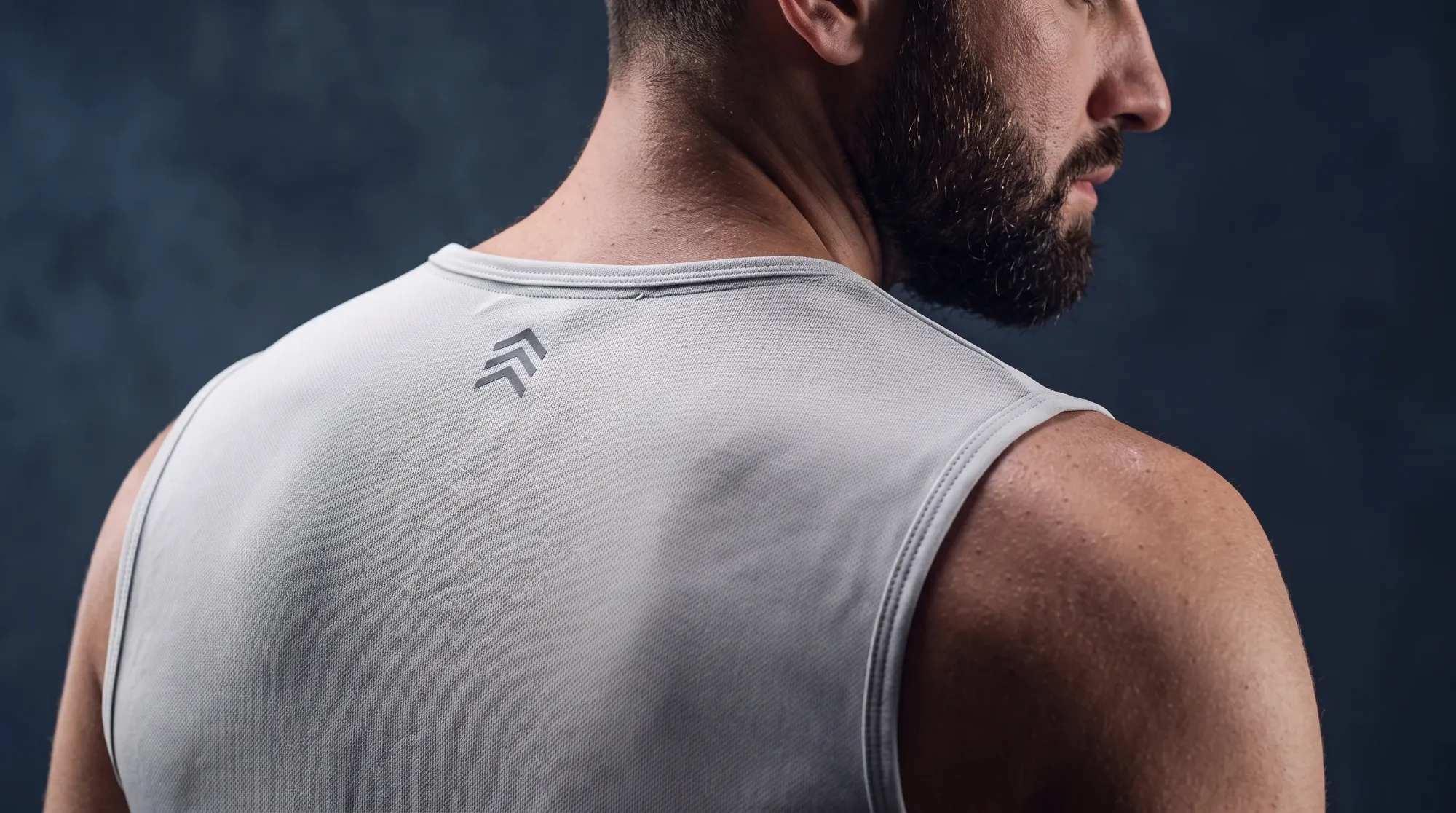 Performance tank with bonded logo detail