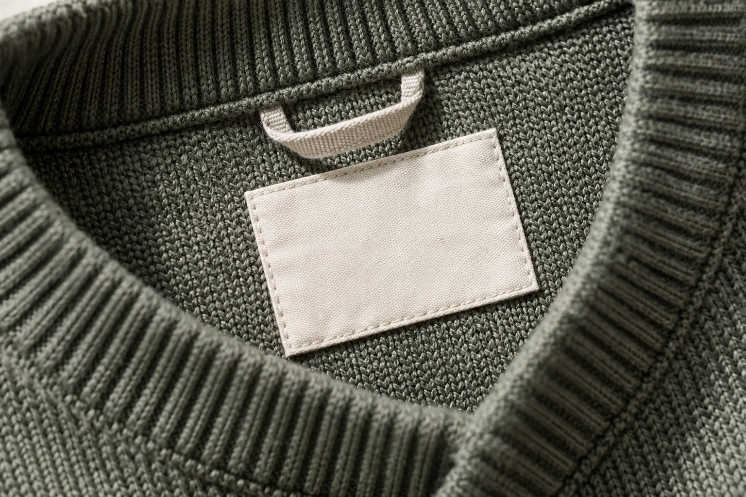 Sample knit with care label