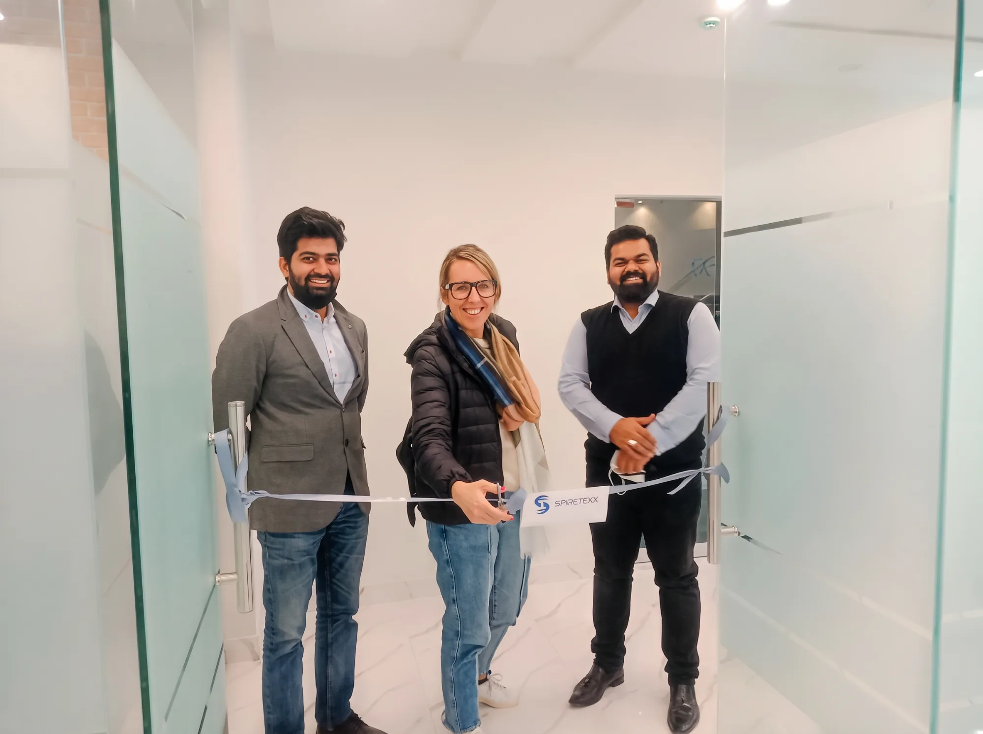 Ribbon cutting at the new office